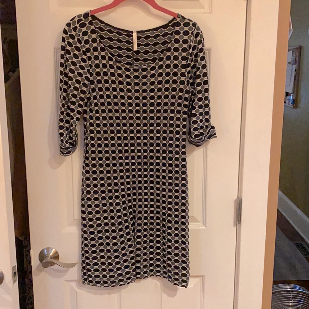 Fitted black multi color dress